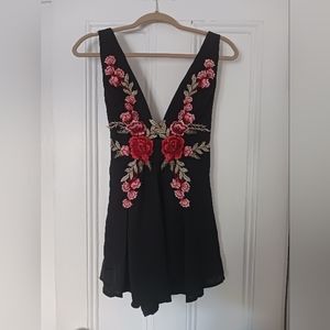 SEEK THE LABEL black shorts romper with patchwork. SIZE Med. (ONLY WORN ONCE)